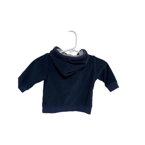 Garanimals Boys Infant Baby Size 0 3 Months Navy Blue Fleece Full Zip Hoodie Swe - Picture 2 of 3